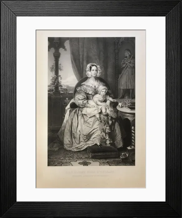 Framed Print : Marie d Orleans, duchess of Württemberg (1813-1839), with son Philipp, 1844 Framed Print : Marie d Orleans, duchess of Württemberg (1813-1839), with son Philipp, 1844