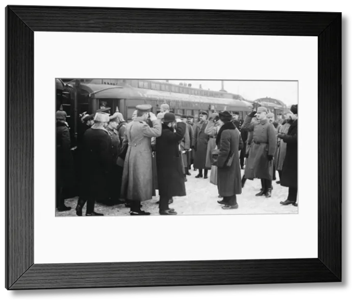 Framed Print : Meeting of Russian and Austro-Hungarian Military Officers in Brest-Litovsk, 1918, 1918 Framed Print : Meeting of Russian and Austro-Hungarian Military Officers in Brest-Litovsk, 1918, 1918