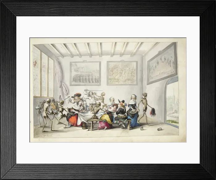 Framed Print : Merry company surprised by death, 1660 Framed Print : Merry company surprised by death, 1660