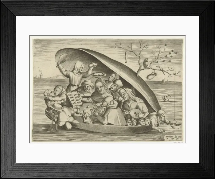 Framed Print : Merrymakers in a Mussel at Sea, 1562 Framed Print : Merrymakers in a Mussel at Sea, 1562