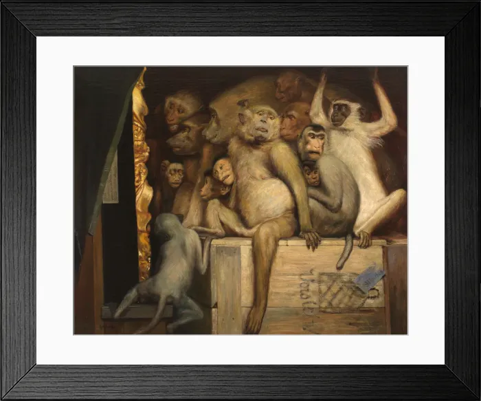 Framed Print : Monkeys as Judges of Art, c. 1889 Framed Print : Monkeys as Judges of Art, c. 1889