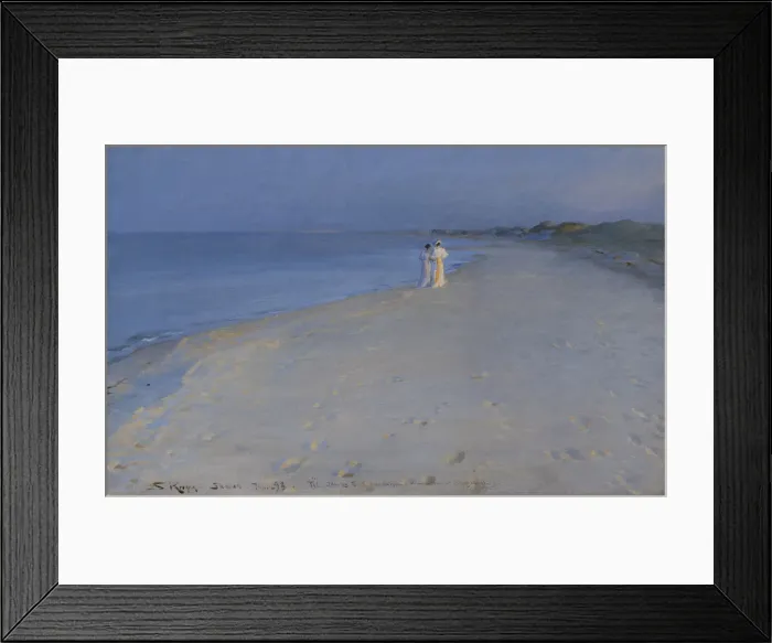 Framed Print : Summer evening on the south beach of Skagen. Anna Ancher and Marie Kroyer, 1893 Framed Print : Summer evening on the south beach of Skagen. Anna Ancher and Marie Kroyer, 1893