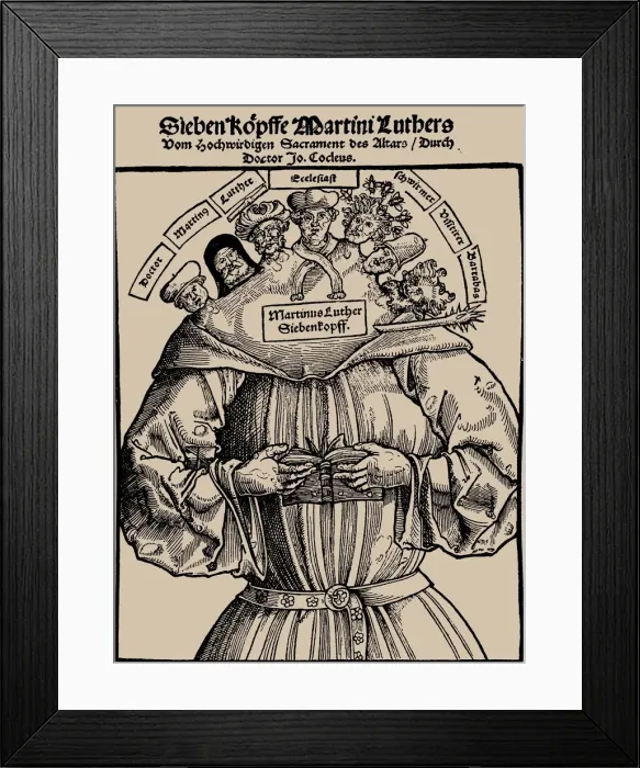 Framed Print : Seven-Headed Luther (Der siebenkopfige Luther), 1529 Framed Print : Seven-Headed Luther (Der siebenkopfige Luther), 1529