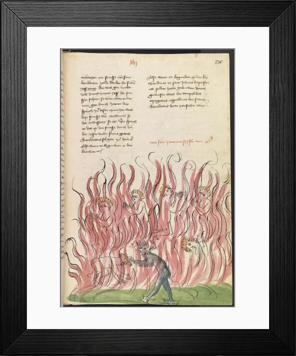 Framed Print : St Patricks Purgatory. From the Alsacian Legenda Aurea, 1418-1419 Framed Print : St Patricks Purgatory. From the Alsacian Legenda Aurea, 1418-1419