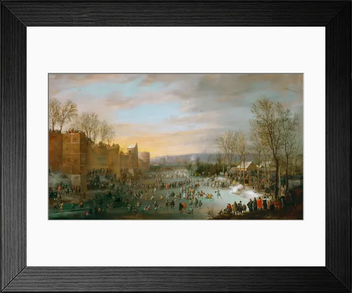 Framed Print : Skating in the town-moat of Brussels, 1649 Framed Print : Skating in the town-moat of Brussels, 1649