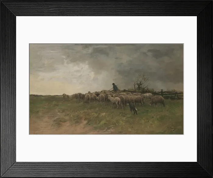 Framed Print : Shepherd with his flock Framed Print : Shepherd with his flock