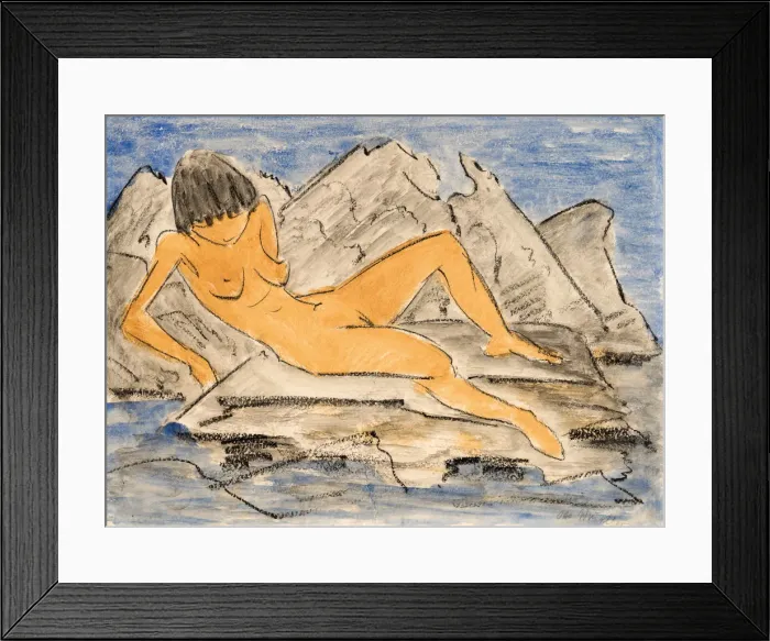Framed Print : Nude woman lying on water Framed Print : Nude woman lying on water