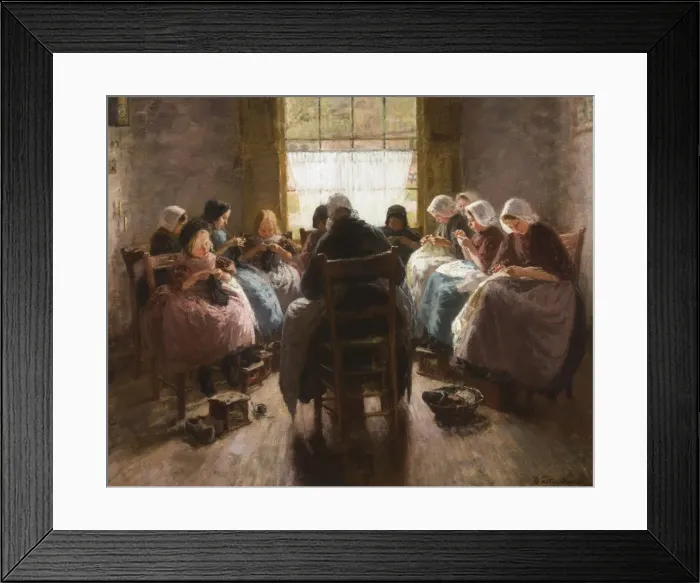 Framed Print : Sewing school in Huizen, 1891 Framed Print : Sewing school in Huizen, 1891