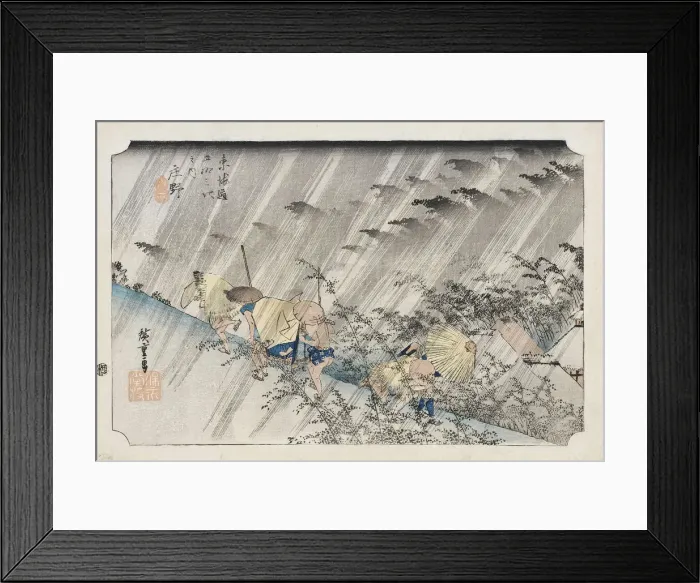 Framed Print : Shono (from the Fifty-Three Stations of the Tokaido Highway), 1833-1834 Framed Print : Shono (from the Fifty-Three Stations of the Tokaido Highway), 1833-1834