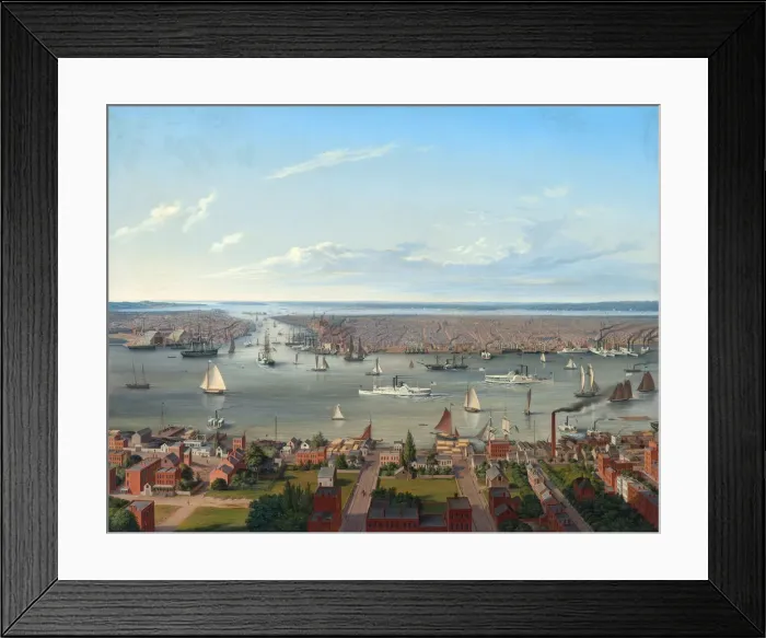 Framed Print : New York seen from Long Island, 1854 Framed Print : New York seen from Long Island, 1854
