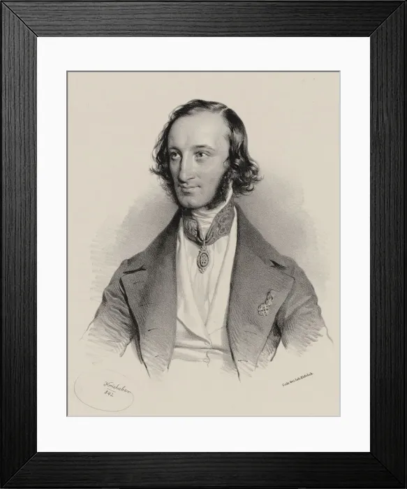 Framed Print : Portrait of the violinist and composer Theodor Haumann (1808-1878), 1842 Framed Print : Portrait of the violinist and composer Theodor Haumann (1808-1878), 1842