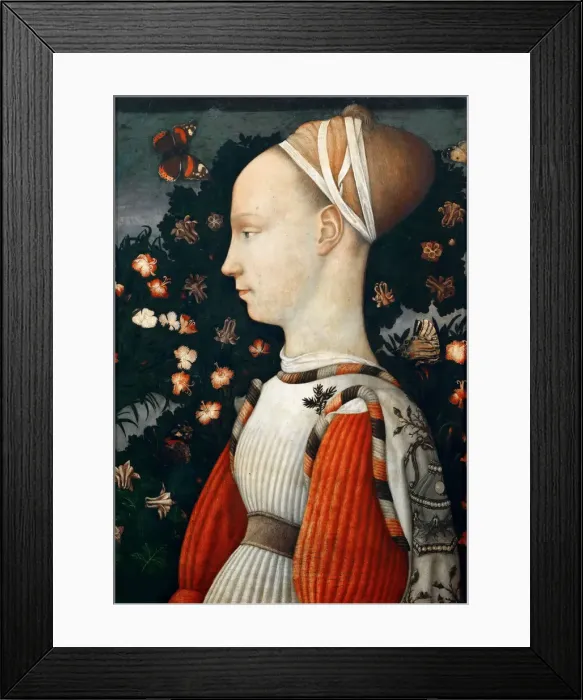 Framed Print : Portrait of a Princess of the House of Este, ca 1435-1440 Framed Print : Portrait of a Princess of the House of Este, ca 1435-1440