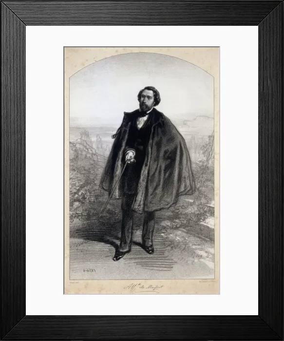 Framed Print : Portrait of Alfred de Musset (1810-1857) Framed Print : Portrait of Alfred de Musset (1810-1857)