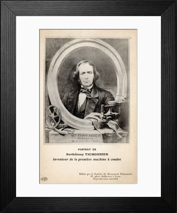Framed Print : Portrait of Barthelemy Thimonnier (1793-1857), 1900s Framed Print : Portrait of Barthelemy Thimonnier (1793-1857), 1900s