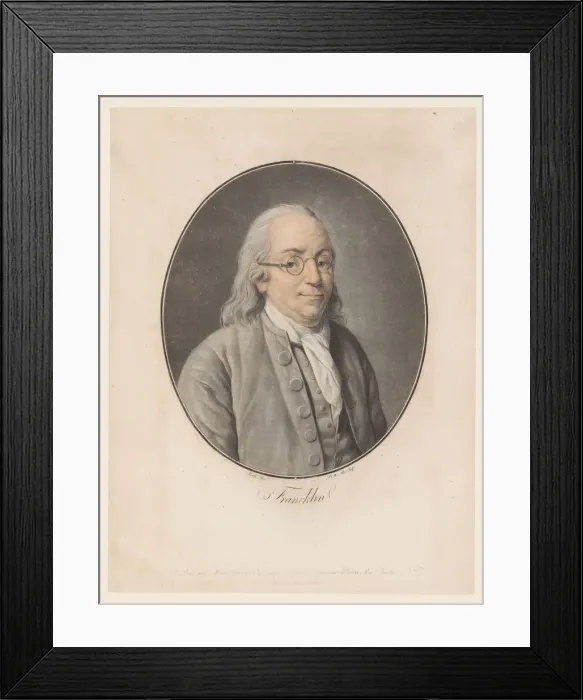 Framed Print : Portrait of Benjamin Franklin, 1793-1794 Framed Print : Portrait of Benjamin Franklin, 1793-1794