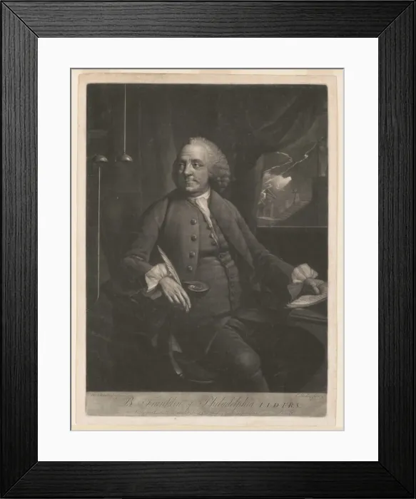 Framed Print : Portrait of Benjamin Franklin, Between 1763 and 1785 Framed Print : Portrait of Benjamin Franklin, Between 1763 and 1785