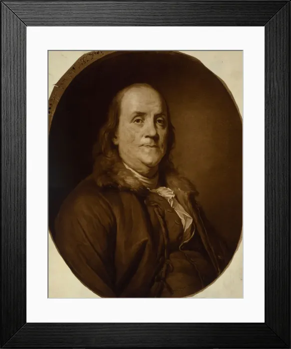 Framed Print : Portrait of Benjamin Franklin, Early 1780s Framed Print : Portrait of Benjamin Franklin, Early 1780s