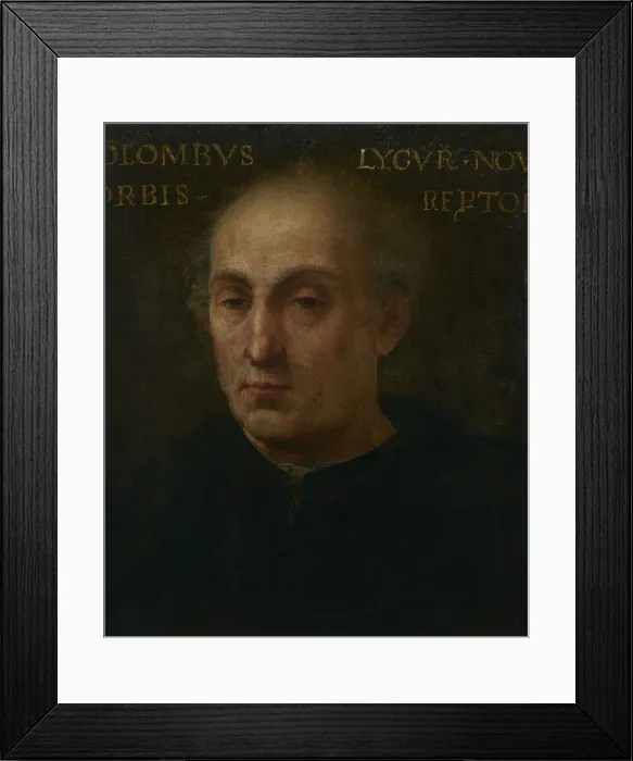 Framed Print : Portrait of Christopher Columbus, ca 1525-1537 Framed Print : Portrait of Christopher Columbus, ca 1525-1537