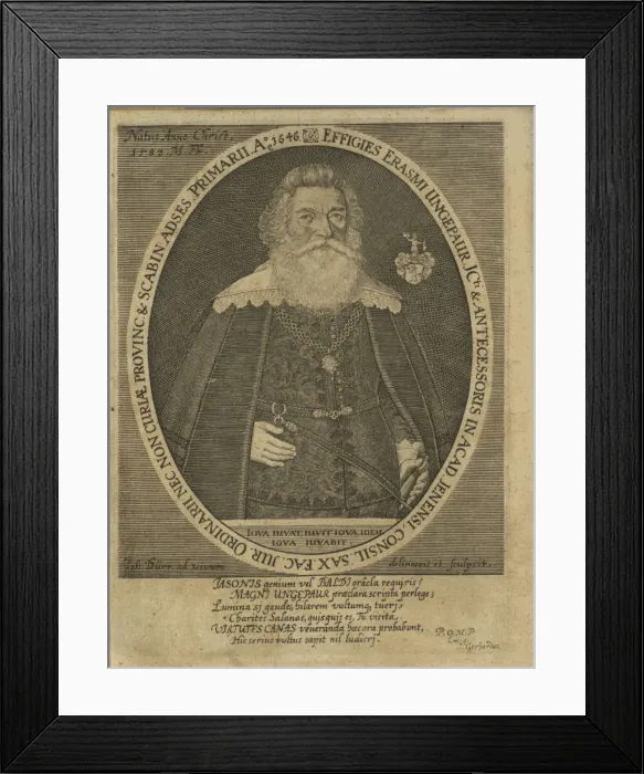 Framed Print : Portrait of Erasmus Ungebaur (1582-1659), 1660 Framed Print : Portrait of Erasmus Ungebaur (1582-1659), 1660