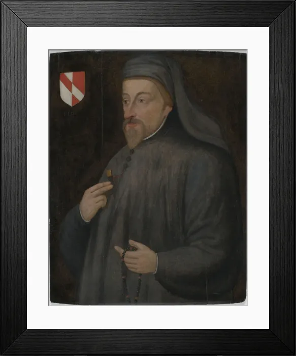Framed Print : Portrait of Geoffrey Chaucer, Early 17th cen Framed Print : Portrait of Geoffrey Chaucer, Early 17th cen