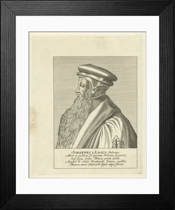 Framed Print : Portrait of John Calvin (1509-1564), um 1700 Framed Print : Portrait of John Calvin (1509-1564), um 1700