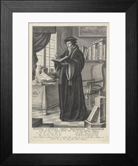 Framed Print : Portrait of John Calvin (1509-1564), Mid of 17th cen Framed Print : Portrait of John Calvin (1509-1564), Mid of 17th cen
