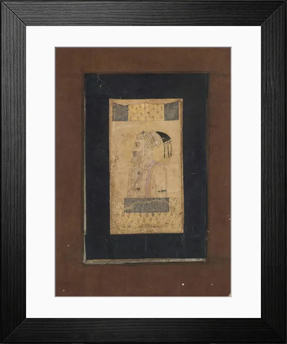 Framed Print : Portrait of Mughal Emperor Aurangzeb, 18th century Framed Print : Portrait of Mughal Emperor Aurangzeb, 18th century