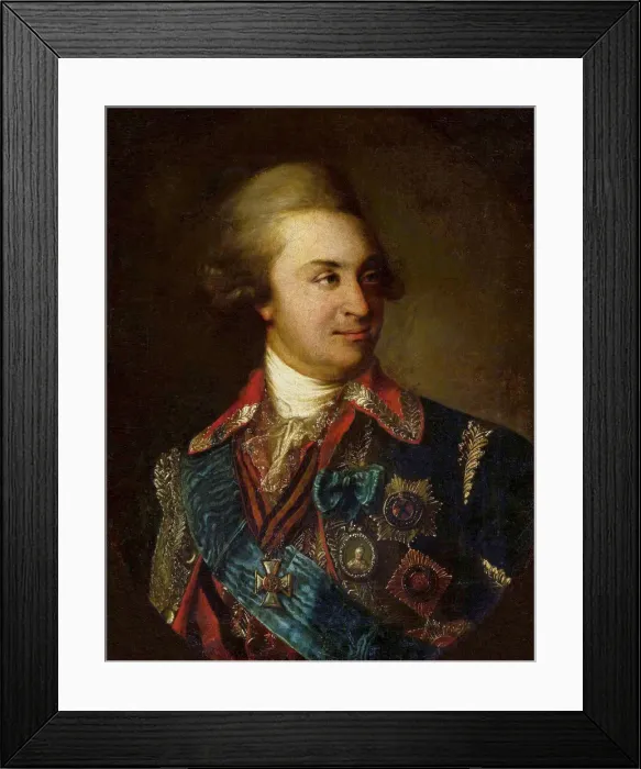 Framed Print : Portrait of Prince Grigory Alexandrovich Potyomkin (1739-1791), before 1792 Framed Print : Portrait of Prince Grigory Alexandrovich Potyomkin (1739-1791), before 1792