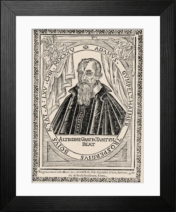 Framed Print : Portrait of the composer Adam Gumpelzhaimer (1559-1625), 1625 Framed Print : Portrait of the composer Adam Gumpelzhaimer (1559-1625), 1625