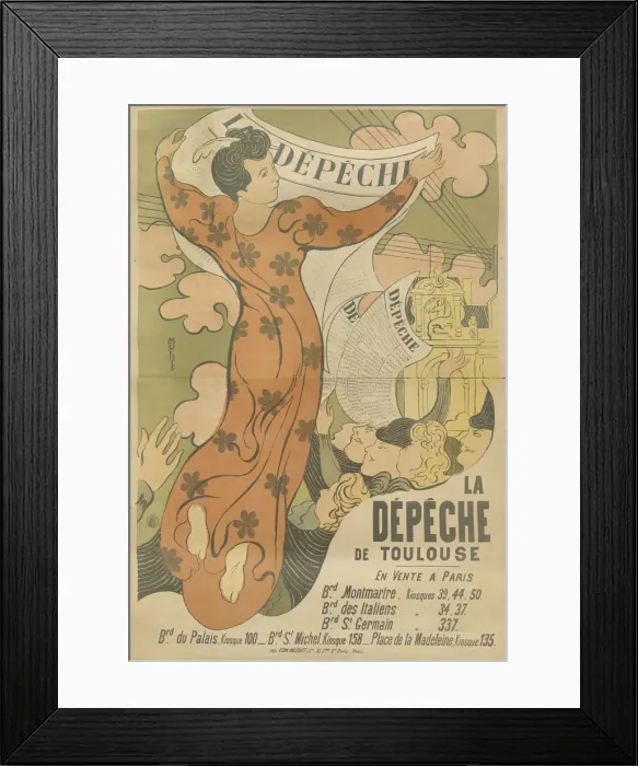 Framed Print : Poster for the newspaper La Depeche de Toulouse, 1892 Framed Print : Poster for the newspaper La Depeche de Toulouse, 1892