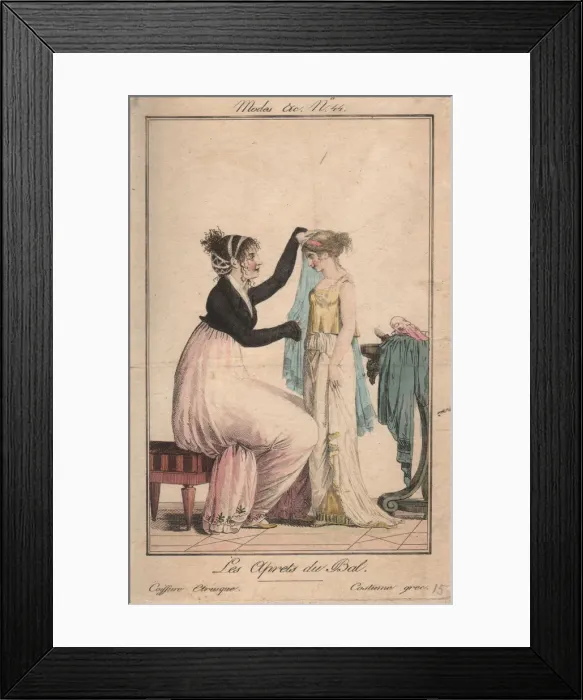 Framed Print : Preparations for the ball: Etruscan Hairstyle, Greek Costume, 1801 Framed Print : Preparations for the ball: Etruscan Hairstyle, Greek Costume, 1801