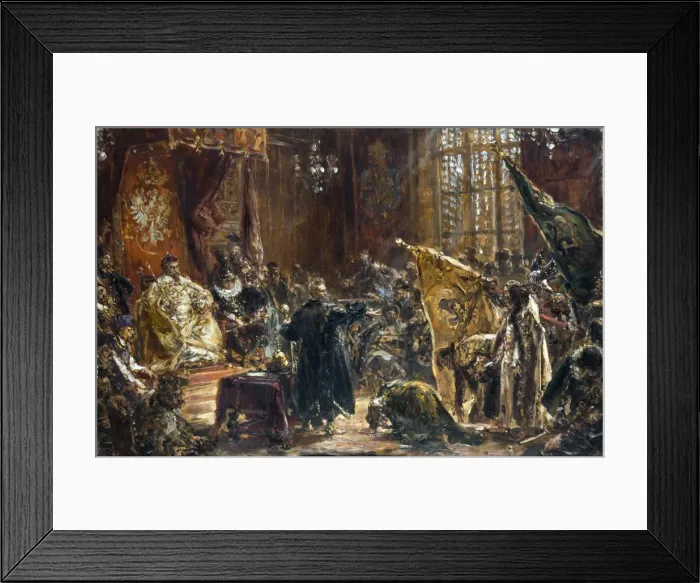 Framed Print : Presentation of Czar Vasili Shuisky by the hetman Stanislaw Zolkiewski at the Warsaw Sejm in 1611 Framed Print : Presentation of Czar Vasili Shuisky by the hetman Stanislaw Zolkiewski at the Warsaw Sejm in 1611