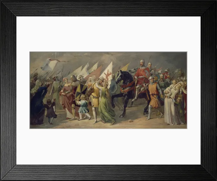 Framed Print : Return of Zurich Soldiers from the Battle of Dattwil, 1351, 1851 Framed Print : Return of Zurich Soldiers from the Battle of Dattwil, 1351, 1851