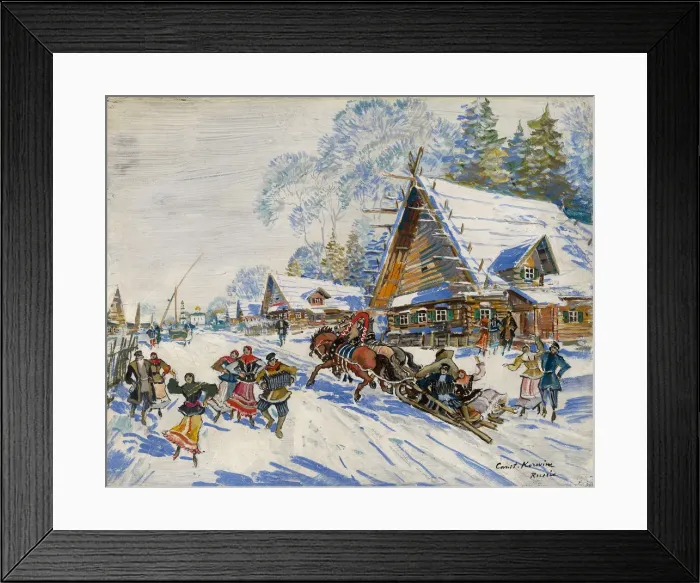 Framed Print : Russian village in winter Framed Print : Russian village in winter