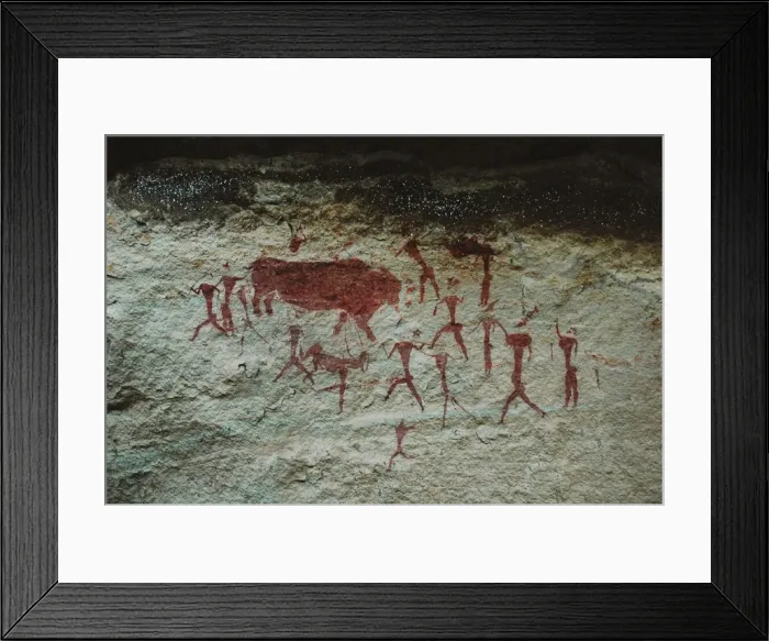 Framed Print : San rock painting in the Drakensberg Mountains in South Africa