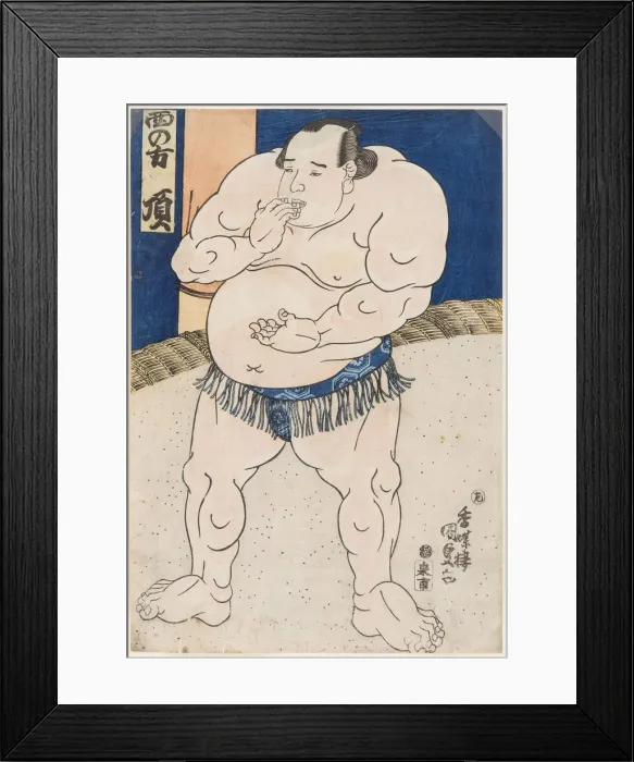 Framed Print : Sumo Wrestler Itadaki, 1843 Framed Print : Sumo Wrestler Itadaki, 1843