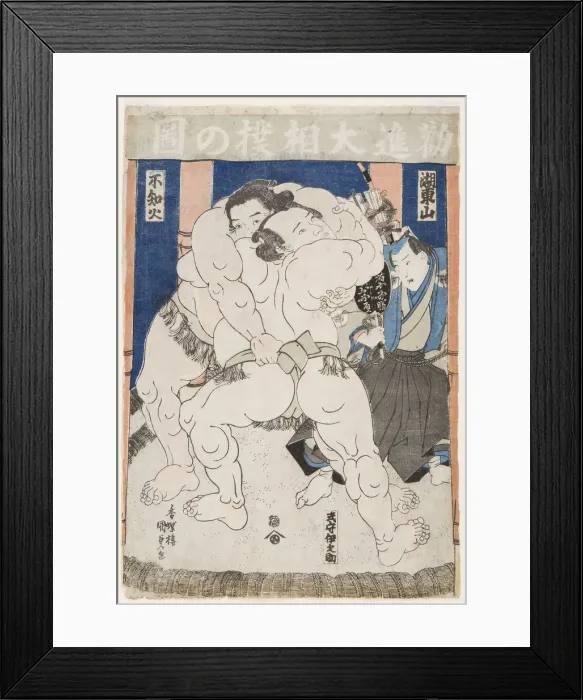 Framed Print : Sumo Wrestlers in Action Framed Print : Sumo Wrestlers in Action