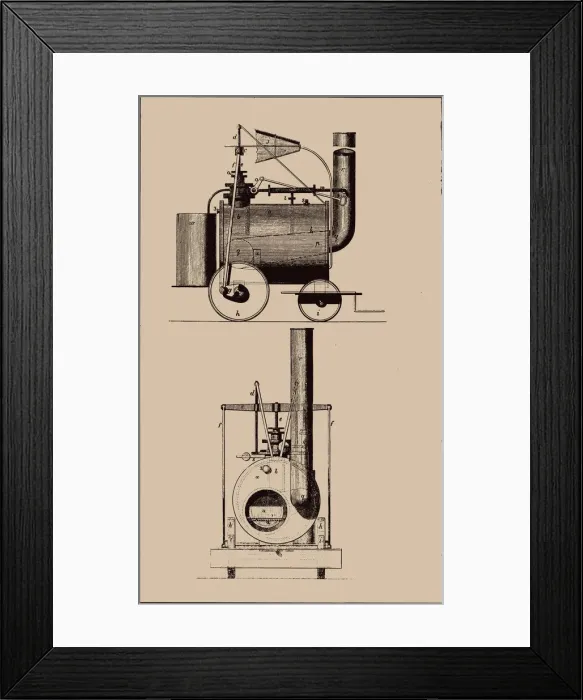 Framed Print : The first passenger-carrying common road locomotive, Camborne, 1801, 1801 Framed Print : The first passenger-carrying common road locomotive, Camborne, 1801, 1801