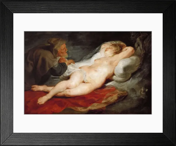 Framed Print : The Hermit and the Sleeping Angelica, ca 1627 Framed Print : The Hermit and the Sleeping Angelica, ca 1627