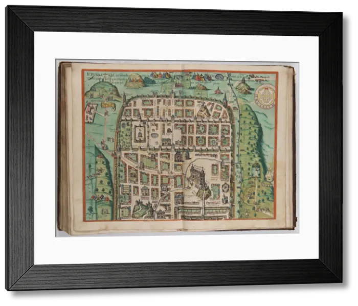 Framed Print : The Jerusalem Map (From: Civitates Orbis Terrarum), 1572 Framed Print : The Jerusalem Map (From: Civitates Orbis Terrarum), 1572