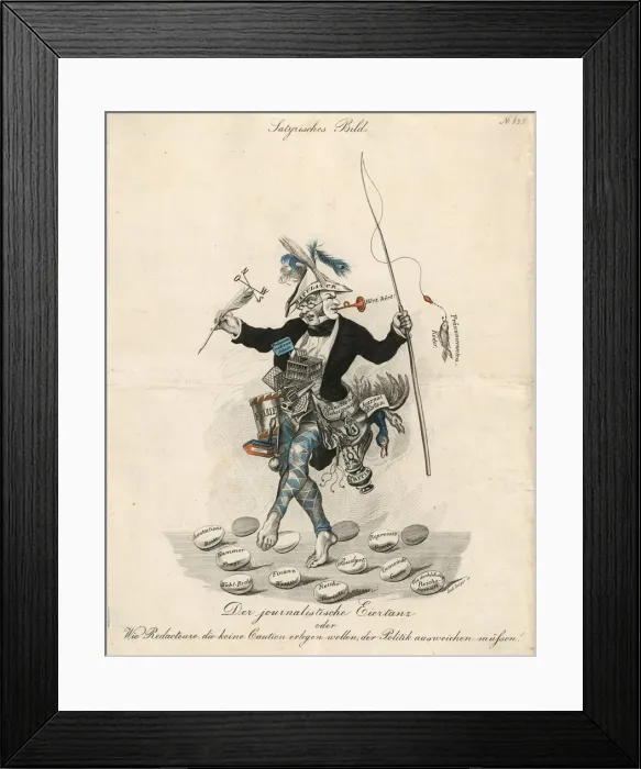 Framed Print : The journalistic egg dance, c. 1840 Framed Print : The journalistic egg dance, c. 1840