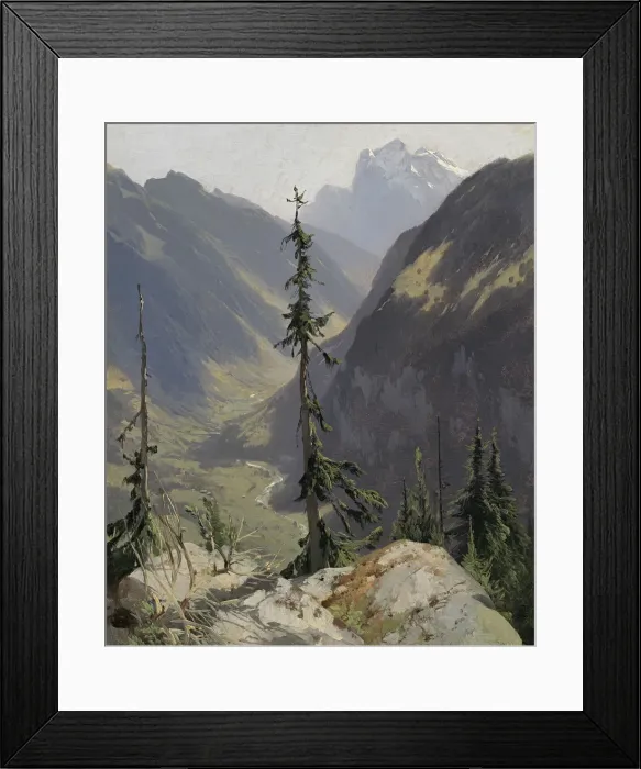 Framed Print : The Luetschental with the Wetterhorn, c. 1850 Framed Print : The Luetschental with the Wetterhorn, c. 1850