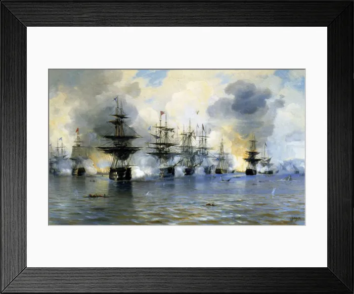Framed Print : The Naval Battle of Navarino on 20 October 1827, 1888 Framed Print : The Naval Battle of Navarino on 20 October 1827, 1888
