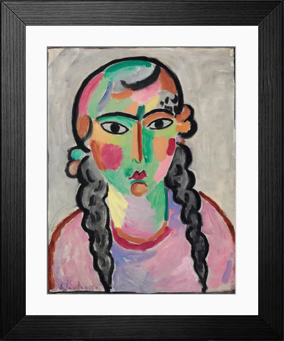 Framed Print : The Pale Girl with Grey Pigtails, c. 1916 Framed Print : The Pale Girl with Grey Pigtails, c. 1916