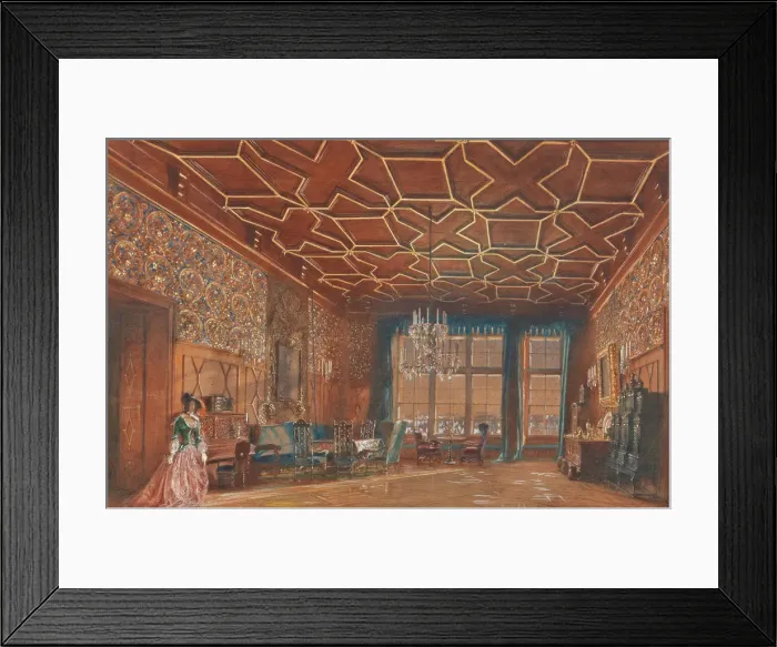 Framed Print : Interior in the castle Rosenberg of the Counts Buquoy-Longueval in South Bohemia, 1856 Framed Print : Interior in the castle Rosenberg of the Counts Buquoy-Longueval in South Bohemia, 1856