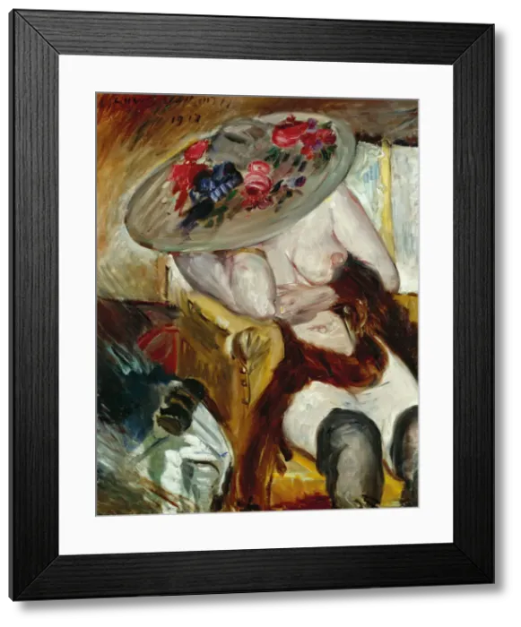 Framed Print : Italian woman in yellow chair, 1912 Framed Print : Italian woman in yellow chair, 1912