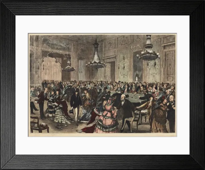 Framed Print : Interior view of the Gambling House at Wiesbaden in October 7, 1871, 1871 Framed Print : Interior view of the Gambling House at Wiesbaden in October 7, 1871, 1871