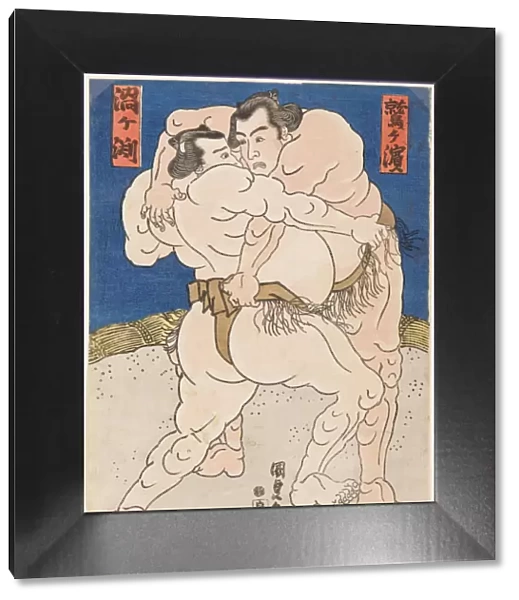 Wrestling match Uzugafuchi vs Washigahama, c. 1830