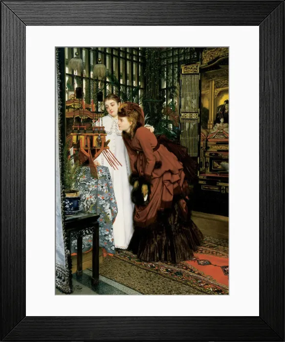 Framed Print : Young Ladies Looking at Japanese Objects, 1869 Framed Print : Young Ladies Looking at Japanese Objects, 1869