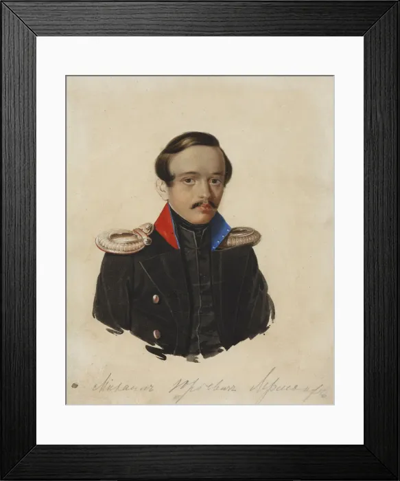 Framed Print : Portrait of the poet Mikhail Yuryevich Lermontov (1814-1841), 1839-1840 Framed Print : Portrait of the poet Mikhail Yuryevich Lermontov (1814-1841), 1839-1840